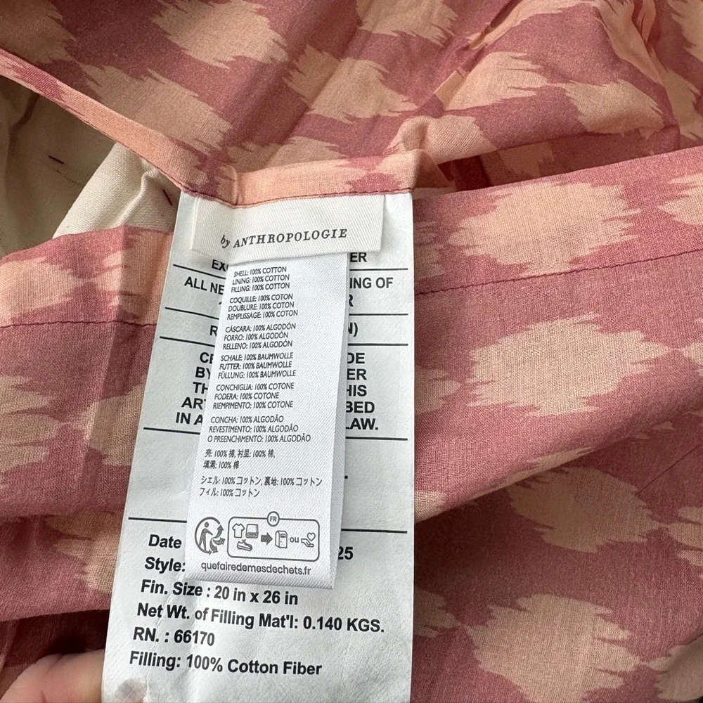 NWOT Anthropologie Iluka Cotton Printed Floral Shams, Set of 2 Standard Shams